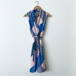 Bar lll Abstract Geometric Patchwork Floral Dress With Pockets Size XXL